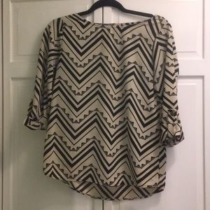 Cream and black stripe blouse